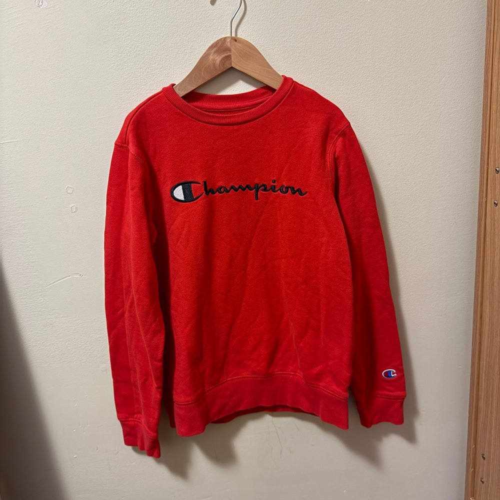 Champion Men's Vibrant Red Crewneck Sweater